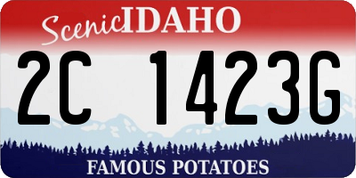 ID license plate 2C1423G