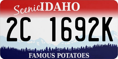 ID license plate 2C1692K