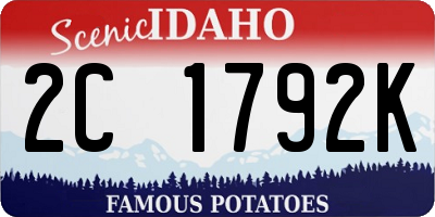 ID license plate 2C1792K
