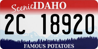 ID license plate 2C1892O
