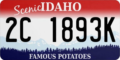 ID license plate 2C1893K