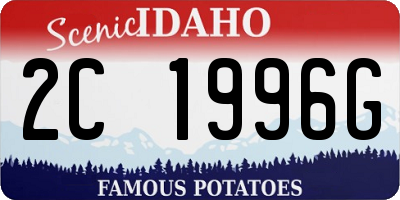 ID license plate 2C1996G