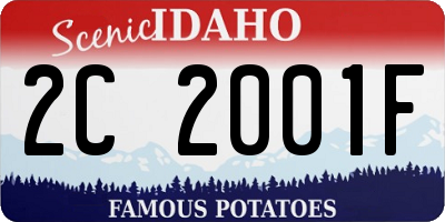 ID license plate 2C2001F