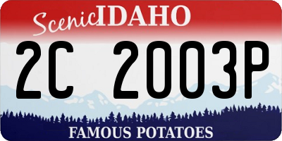 ID license plate 2C2003P