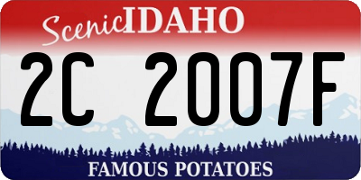 ID license plate 2C2007F
