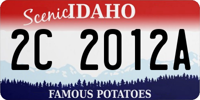 ID license plate 2C2012A