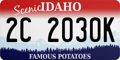 ID license plate 2C2030K