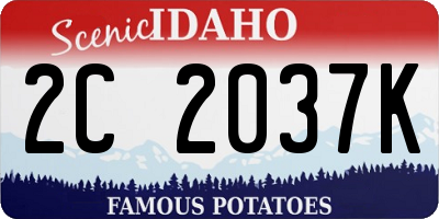 ID license plate 2C2037K