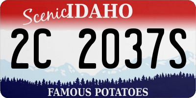 ID license plate 2C2037S