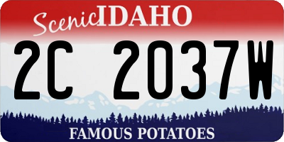ID license plate 2C2037W