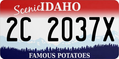 ID license plate 2C2037X