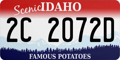 ID license plate 2C2072D