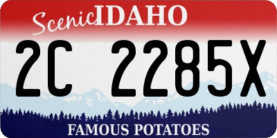 ID license plate 2C2285X