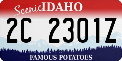 ID license plate 2C2301Z