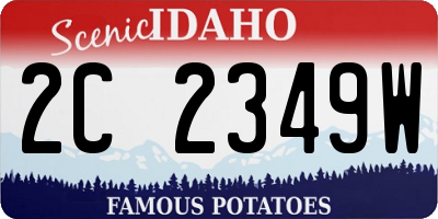 ID license plate 2C2349W