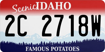 ID license plate 2C2718W
