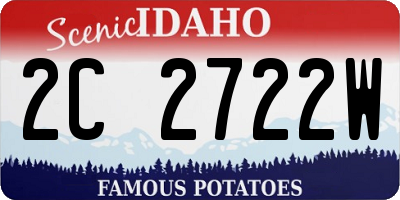 ID license plate 2C2722W