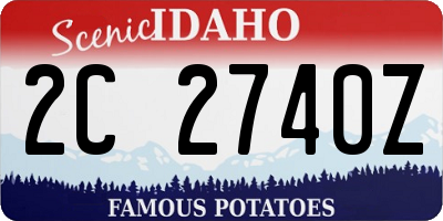 ID license plate 2C2740Z