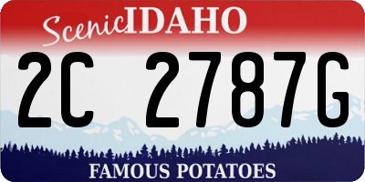 ID license plate 2C2787G