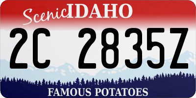 ID license plate 2C2835Z