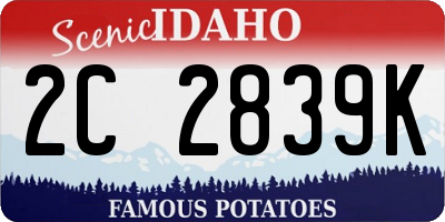 ID license plate 2C2839K