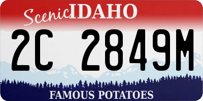 ID license plate 2C2849M