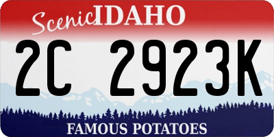 ID license plate 2C2923K
