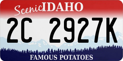 ID license plate 2C2927K