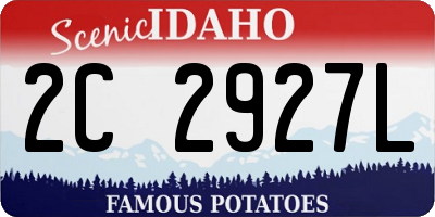 ID license plate 2C2927L