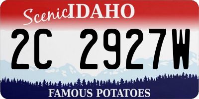 ID license plate 2C2927W