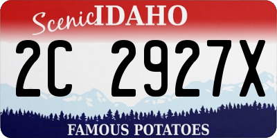 ID license plate 2C2927X