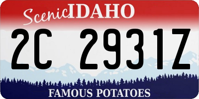ID license plate 2C2931Z