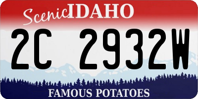 ID license plate 2C2932W