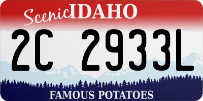 ID license plate 2C2933L