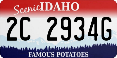 ID license plate 2C2934G