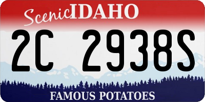 ID license plate 2C2938S