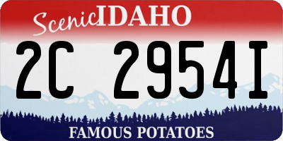 ID license plate 2C2954I