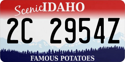 ID license plate 2C2954Z