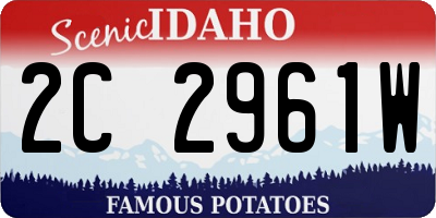 ID license plate 2C2961W