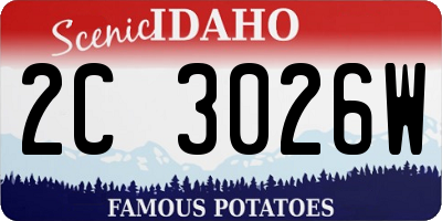 ID license plate 2C3026W