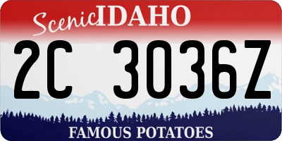 ID license plate 2C3036Z