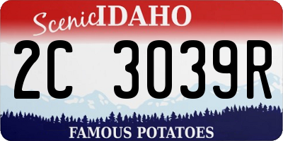 ID license plate 2C3039R