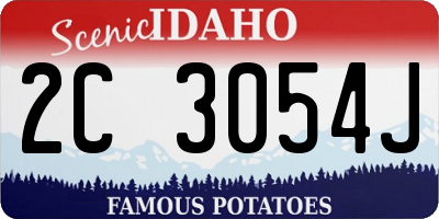 ID license plate 2C3054J