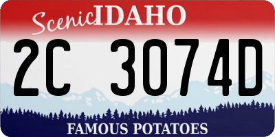 ID license plate 2C3074D