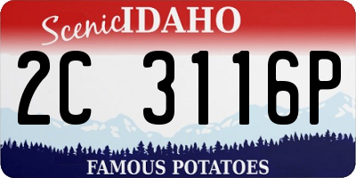 ID license plate 2C3116P