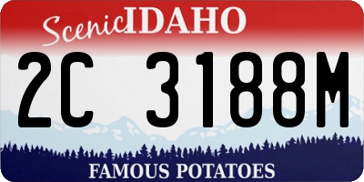 ID license plate 2C3188M