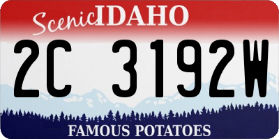 ID license plate 2C3192W