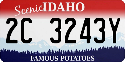 ID license plate 2C3243Y