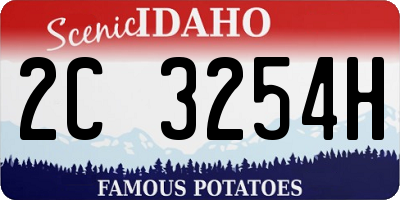 ID license plate 2C3254H