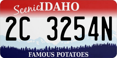 ID license plate 2C3254N